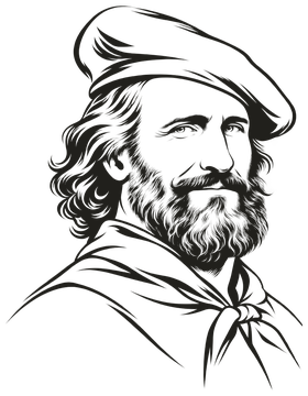 Line drawing of Giuseppe Garibaldi