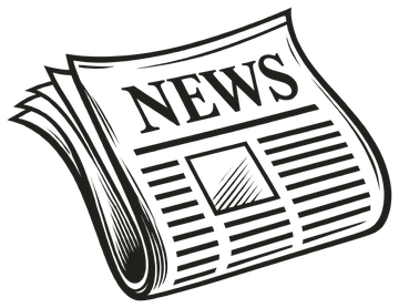 Line drawing of a folded newspaper